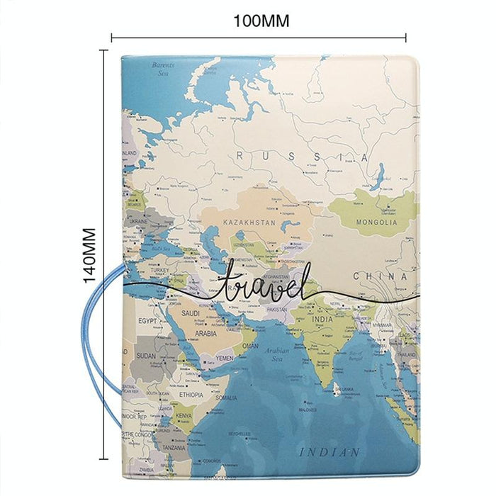 Passport Cover For Travel Abroad 3D Map Design