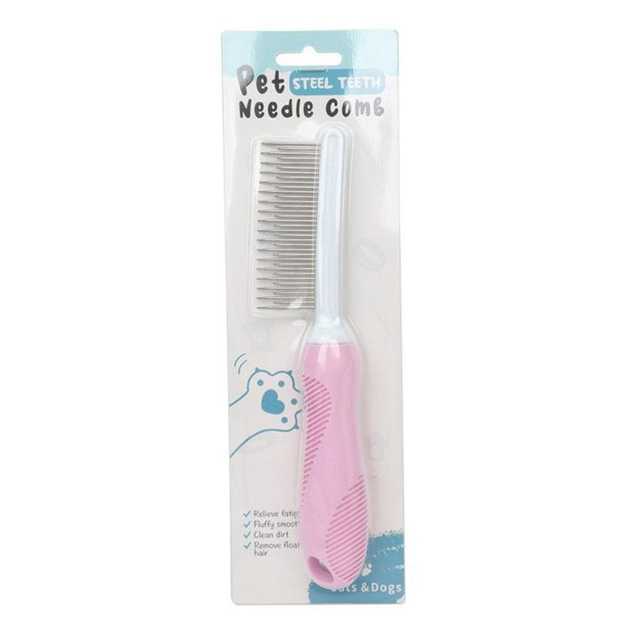 Pet Grooming Comb For Cats And Dogs Long And Short Teeth Blue