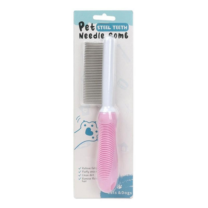 Pet Grooming Comb For Cats And Dogs Long And Short Teeth Blue