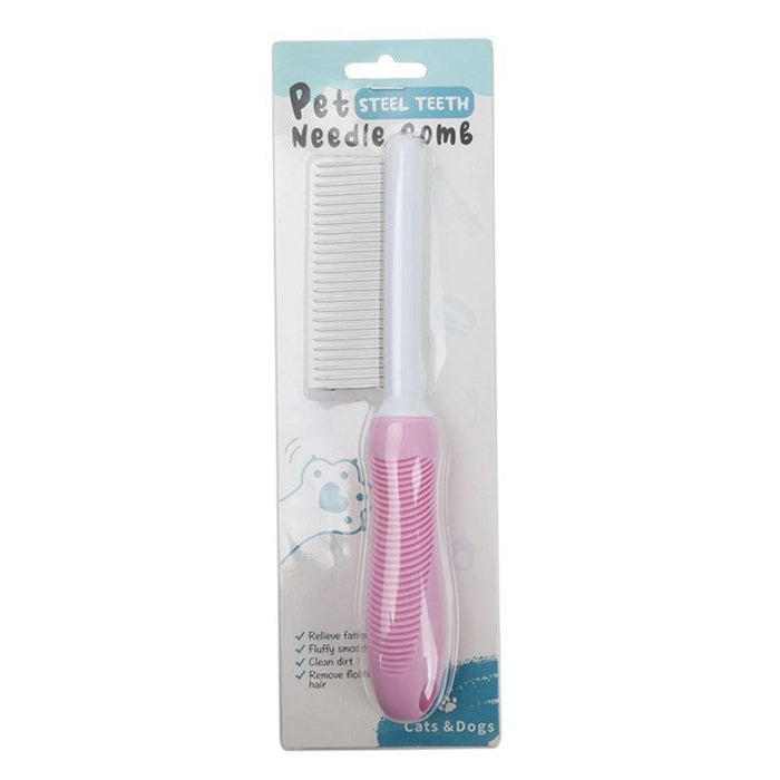 Pet Grooming Comb For Cats And Dogs Long And Short Teeth Blue
