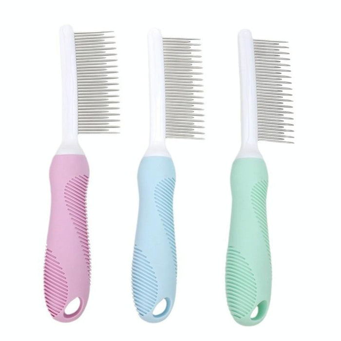 Pet Grooming Comb For Cats And Dogs Long And Short Teeth Blue