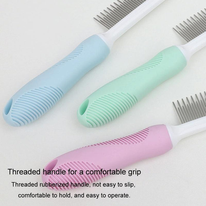 Pet Grooming Comb For Cats And Dogs Long And Short Teeth Blue