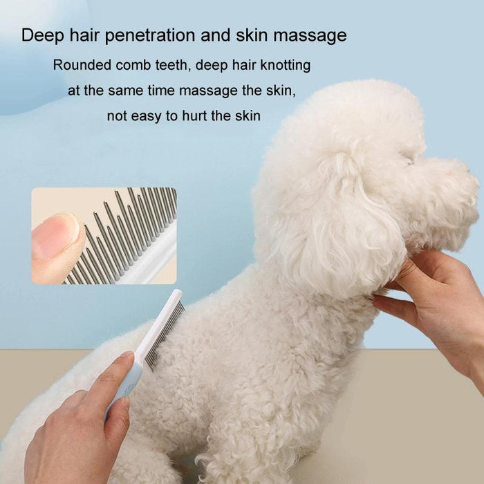 Pet Grooming Comb For Cats And Dogs Long And Short Teeth Blue