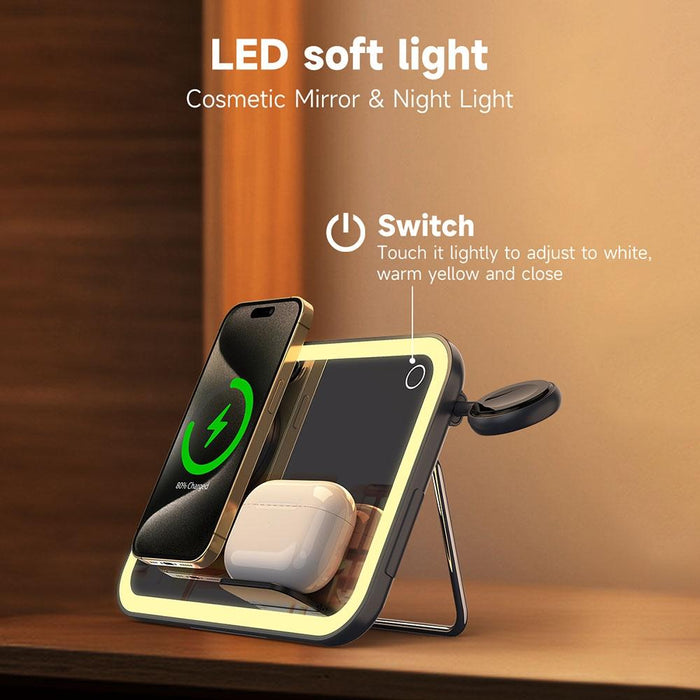 15W 3 In 1 Magnetic Led Makeup Mirror Charger