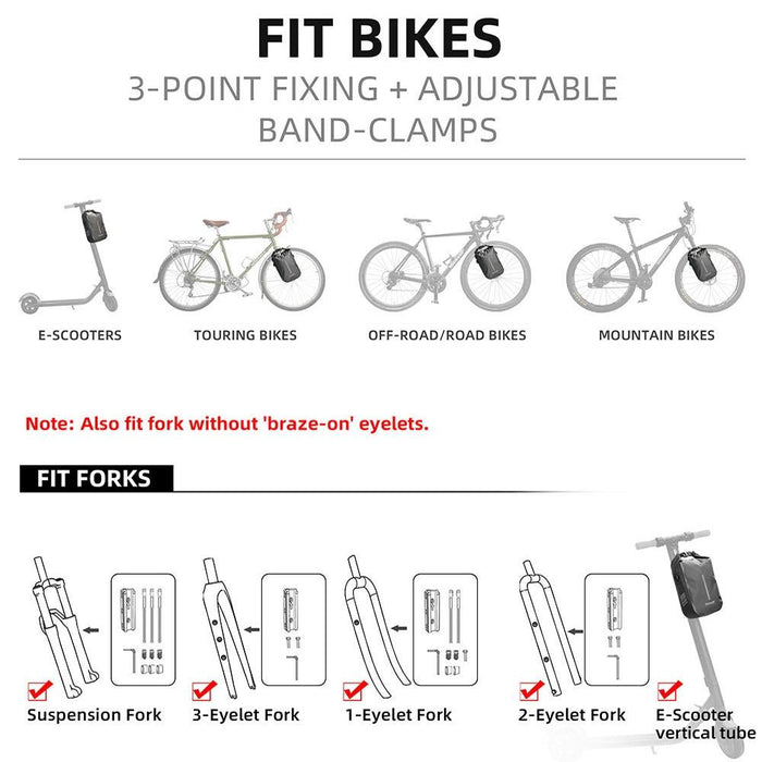 4L Waterproof Cycling Front Fork Bag