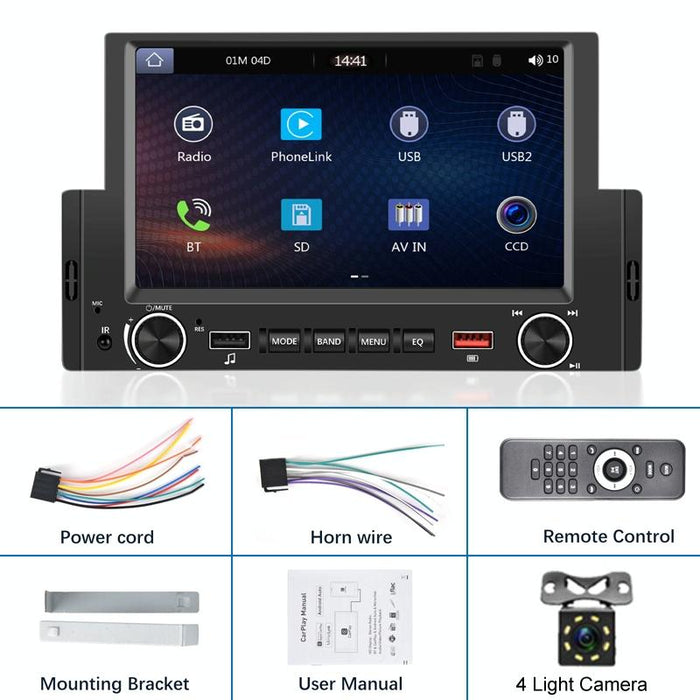 6.2 Inch Single Butt Carplay Car Monitor - Universal Wired Mp5 Player