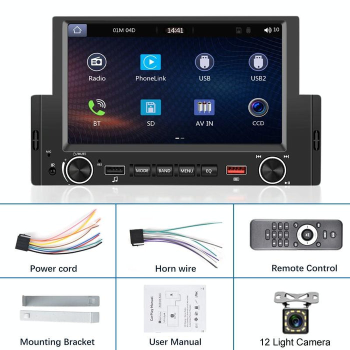 6.2 Inch Single Butt Carplay Car Monitor - Universal Wired Mp5 Player