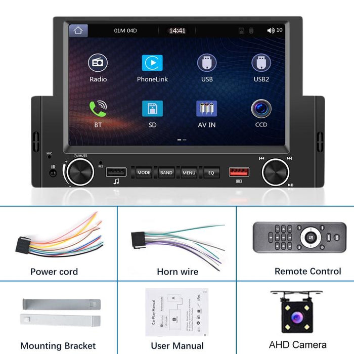 6.2 Inch Single Butt Carplay Car Monitor - Universal Wired Mp5 Player