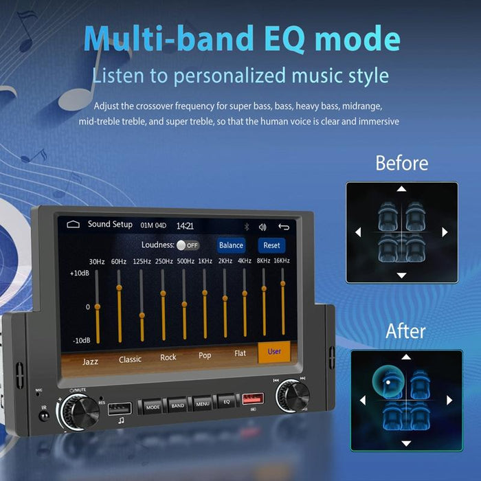 6.2 Inch Single Butt Carplay Car Monitor - Universal Wired Mp5 Player