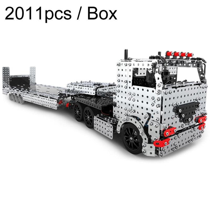 2011Pcs Mechanical Building Blocks Remote Control Trailer Model