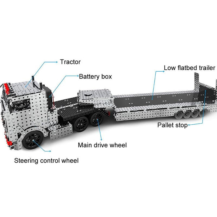 2011Pcs Mechanical Building Blocks Remote Control Trailer Model