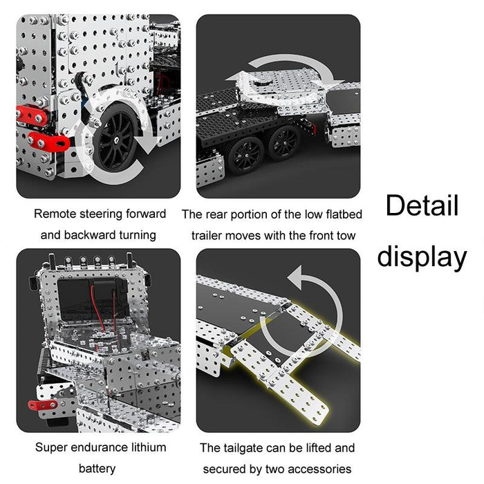 2011Pcs Mechanical Building Blocks Remote Control Trailer Model