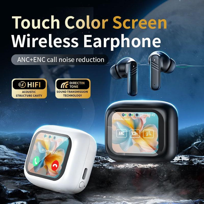 Lx-10 Full-Colour Touch Screen Anc & Enc Dual Noise Reduction In-Ear Wireless Bluetooth Earphones