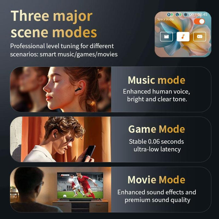 Lx-10 Full-Colour Touch Screen Anc & Enc Dual Noise Reduction In-Ear Wireless Bluetooth Earphones