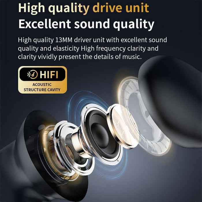 Lx-10 Full-Colour Touch Screen Anc & Enc Dual Noise Reduction In-Ear Wireless Bluetooth Earphones