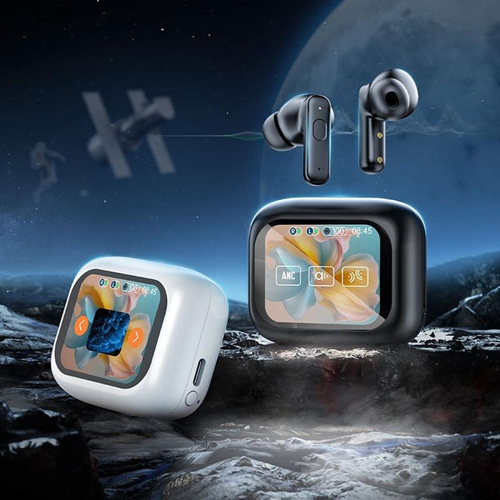 Full-Colour Touch Screen Anc & Enc Noise Reduction Wireless Bluetooth Earphones