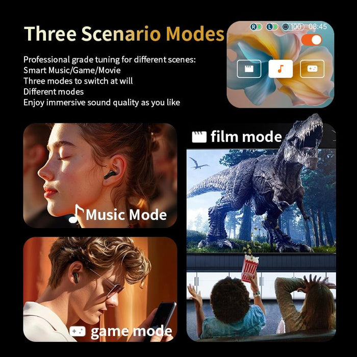 Full-Colour Touch Screen Anc & Enc Noise Reduction Wireless Bluetooth Earphones