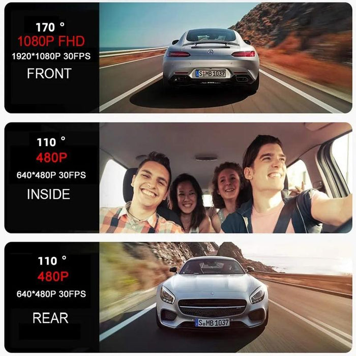 3 Lens 1080P Night Vision Wifi Driving Recorder