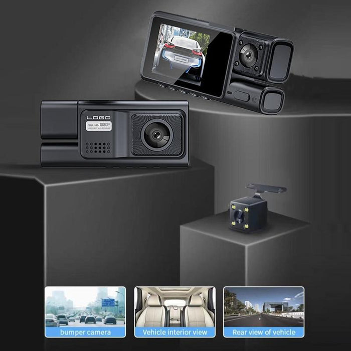 3 Lens 1080P Night Vision Wifi Driving Recorder