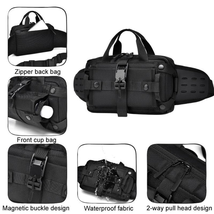 Waterproof Men Crossbody Waist Pack Gray