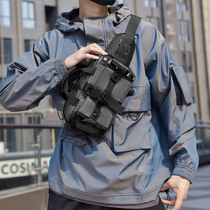 Waterproof Men Crossbody Waist Pack Gray