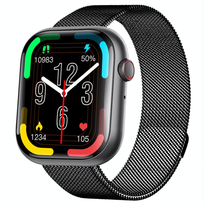 2.1 Inch Smart Watch With Blood Sugar / Oxygen Monitoring Sos Alarm 100+ Sports Modes Black