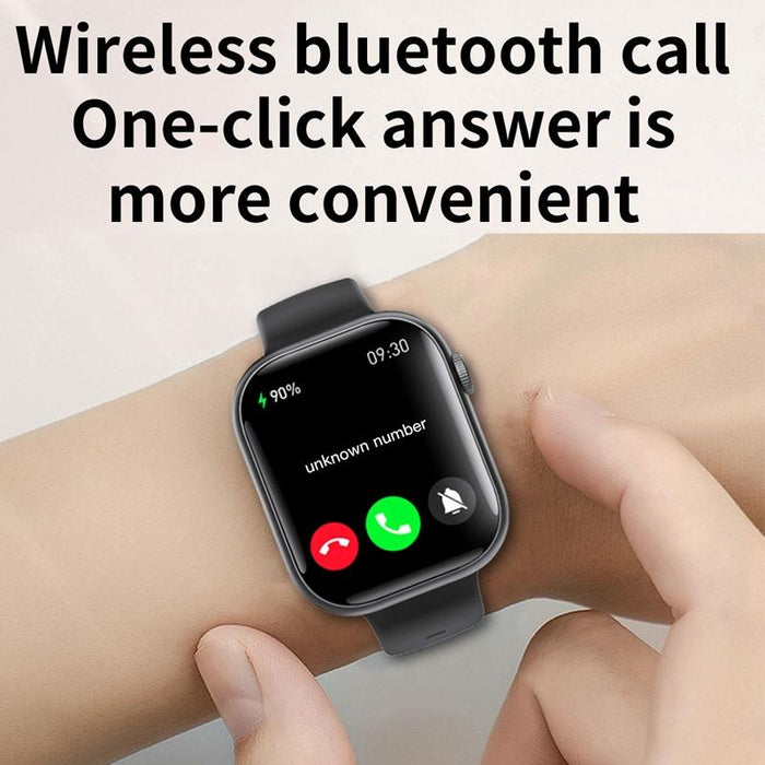 2.1 Inch Smart Watch With Blood Sugar / Oxygen Monitoring Sos Alarm 100+ Sports Modes Black