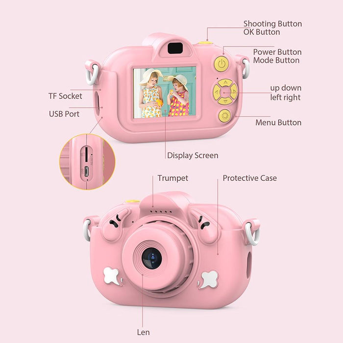 Dc501 2.0-Inch 4X Zoom Hd Digital Camera Mini Children Photography Camera - Blue