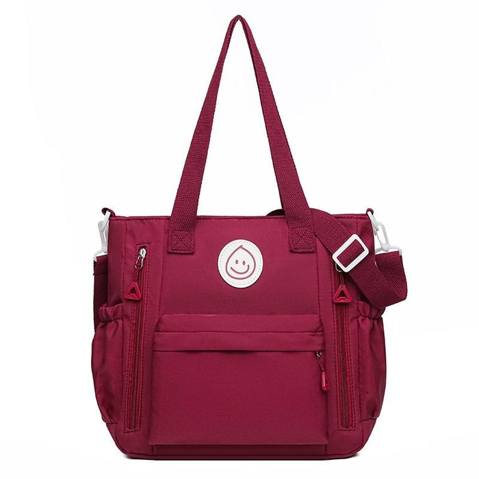 Versatile Contrast Shoulder Bag For Students