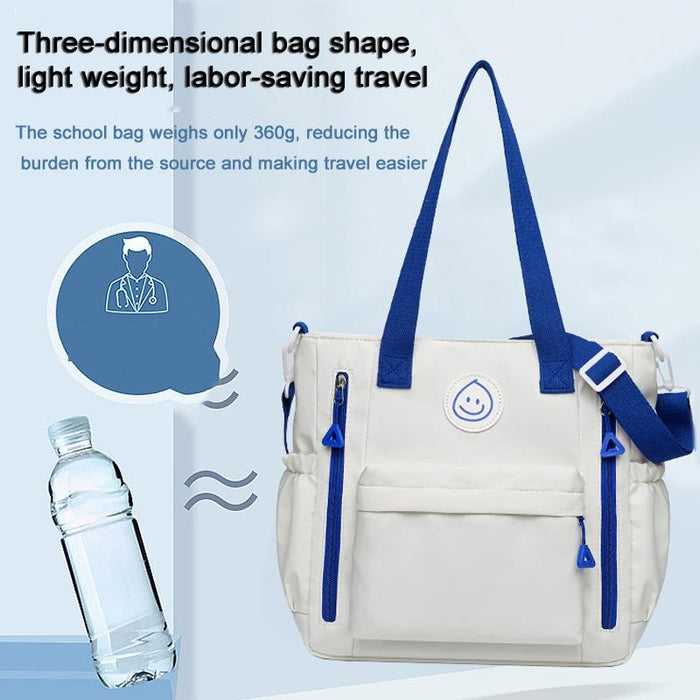 Versatile Contrast Shoulder Bag For Students