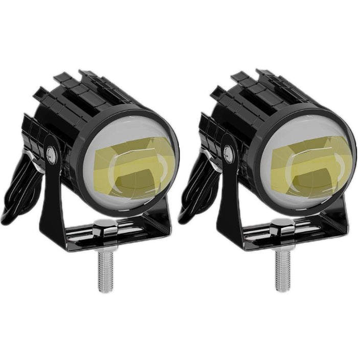 1Pair 12V - 85V Motorcycle Headlights Dual - Colour Automotive Led Working Headlights Colour: White + White Light With Flashing