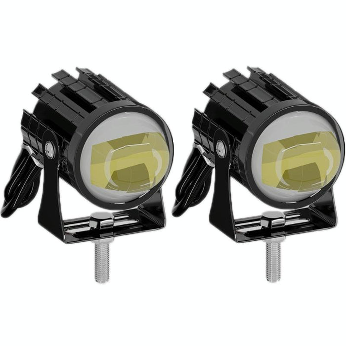 1Pair 12V - 85V Motorcycle Headlights Dual - Colour Automotive Led Working Headlights Colour: White + White Light With Flashing