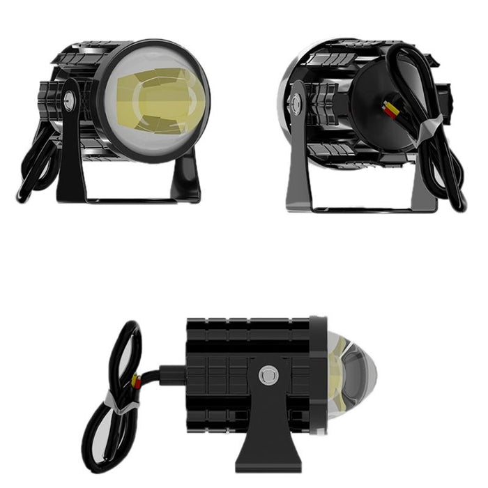 1Pair 12V - 85V Motorcycle Headlights Dual - Colour Automotive Led Working Headlights Colour: White + White Light With Flashing
