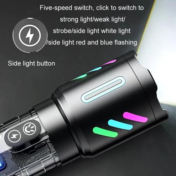 Rechargeable Zoom Laser Flashlight For Outdoor Use