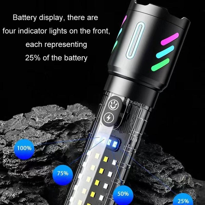 Rechargeable Zoom Laser Flashlight For Outdoor Use