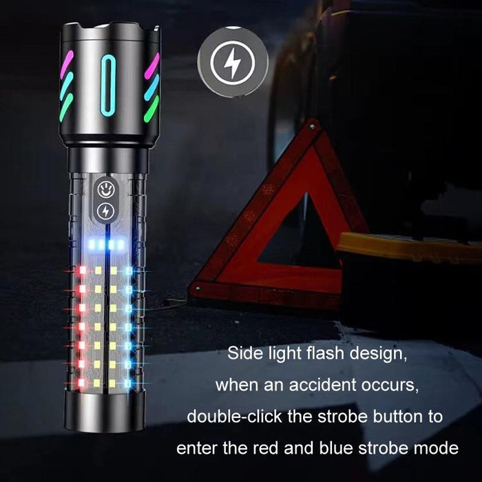 Rechargeable Zoom Laser Flashlight For Outdoor Use