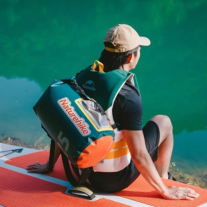 Waterproof Rafting Bag Dry Wet Separate Shoulder Pack For Outdoor Swimming 10L Green