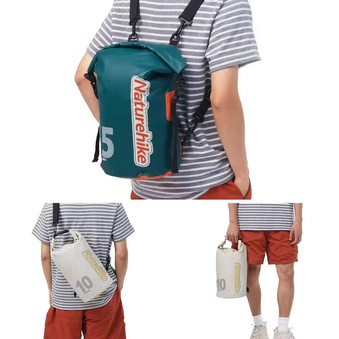 Waterproof Rafting Bag Dry Wet Separate Shoulder Pack For Outdoor Swimming 10L Green