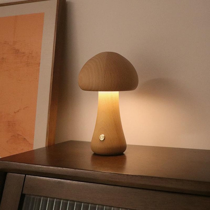 Dimmable Mushroom Night Light Touch Control Beech Style