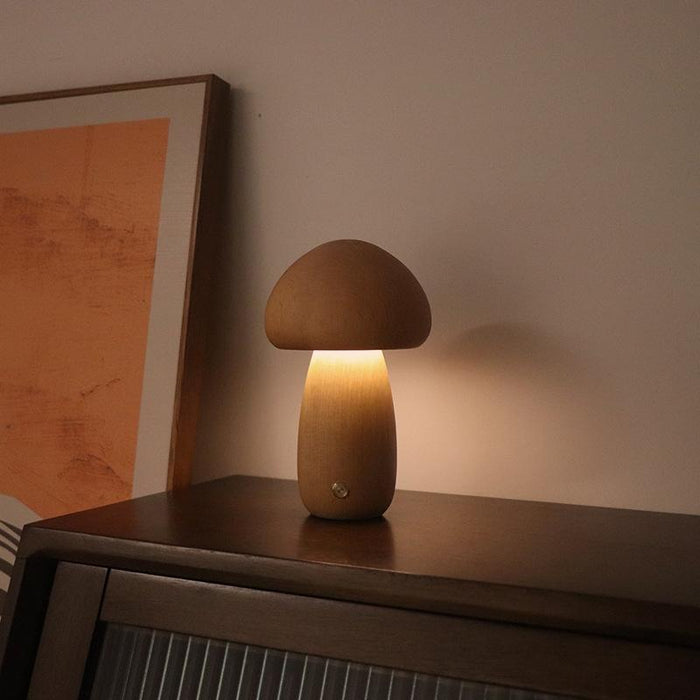 Dimmable Mushroom Night Light Touch Control Beech Style