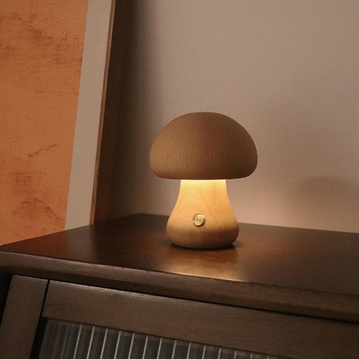 Dimmable Mushroom Night Light Touch Control Beech Style