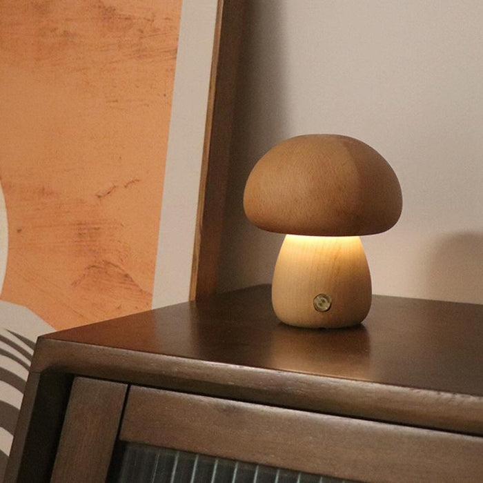 Dimmable Mushroom Night Light Touch Control Beech Style