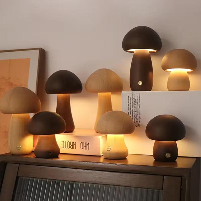 Dimmable Mushroom Night Light Touch Control Beech Style