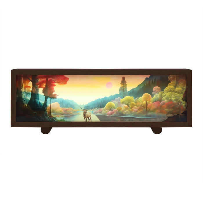 Wooden Acrylic Atmosphere Lightbox 3 Colour Touch Control Beech