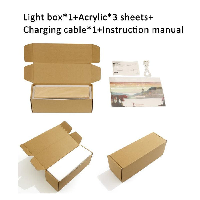 Wooden Acrylic Atmosphere Lightbox 3 Colour Touch Control Beech
