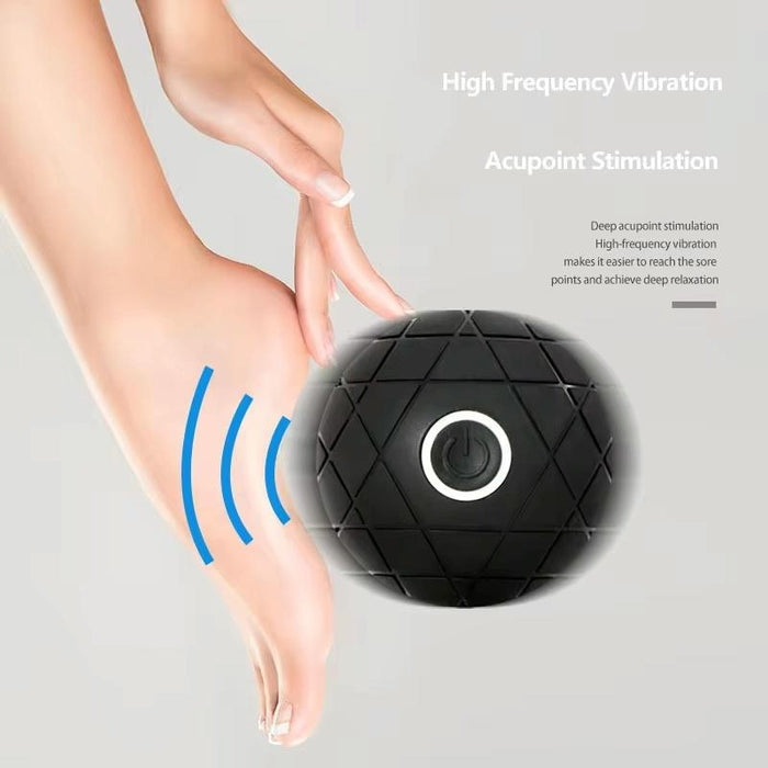 Rechargeable 3D Vibrating Massage Ball For Muscle Relaxation And Fitness Black
