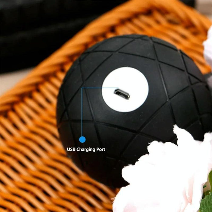 Rechargeable 3D Vibrating Massage Ball For Muscle Relaxation And Fitness Black