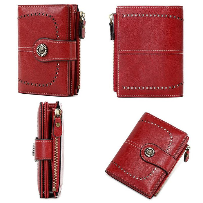 Rfid-Blocking Women'S Wallet With Multi Card Slots And Zipper Closure