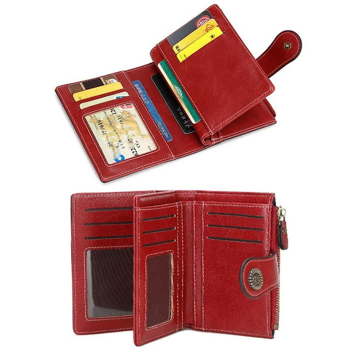 Rfid-Blocking Women'S Wallet With Multi Card Slots And Zipper Closure