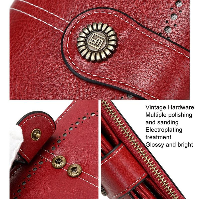 Rfid-Blocking Women'S Wallet With Multi Card Slots And Zipper Closure